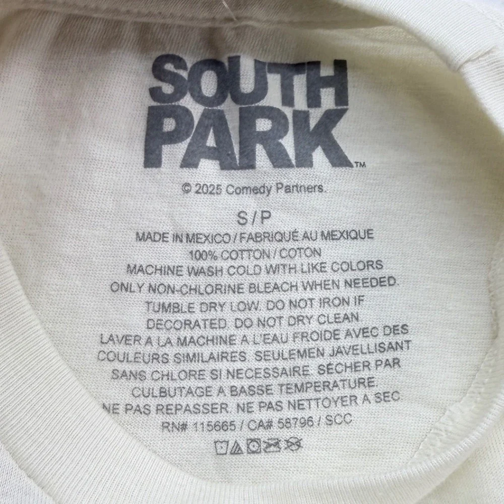 South Park Cartman Holiday Frog Toy Graphic T-Shirt Men Small Cream White